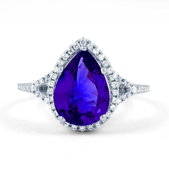Pear Halo Tanzanite