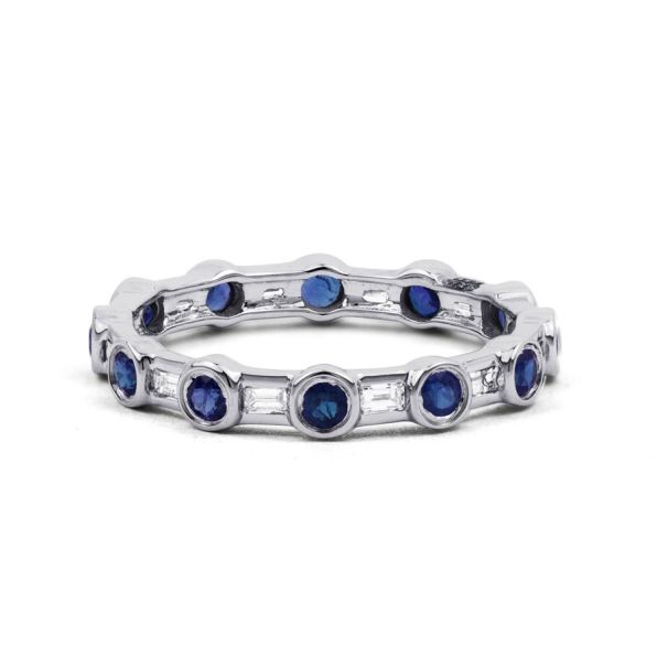 Round Sapphire Baguette Eternity