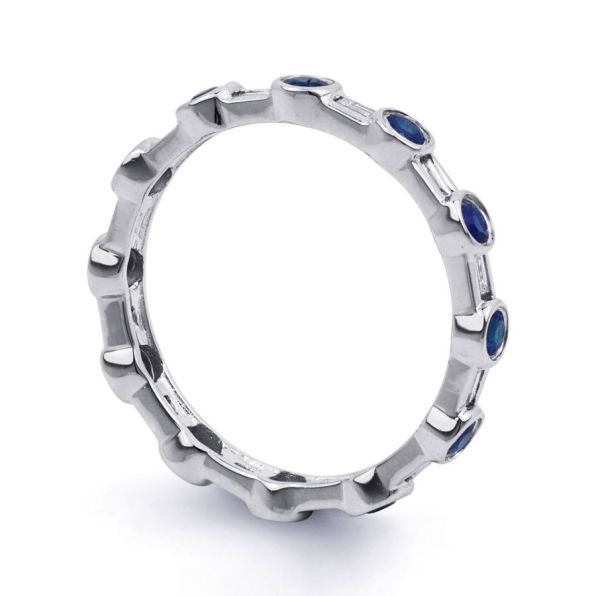 Round Sapphire Baguette Eternity