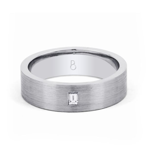 Flat Court Brushed Wedding Ring