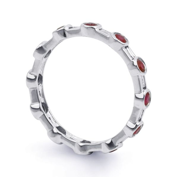 Round Ruby Baguette Eternity