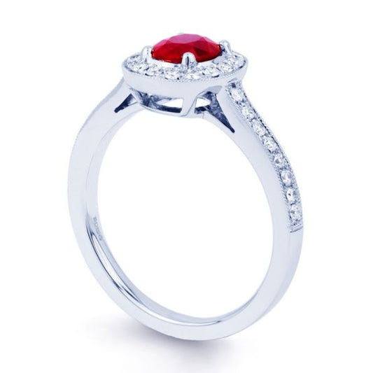 Vintage Halo Ruby