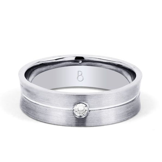 Concave Stud Wedding Ring