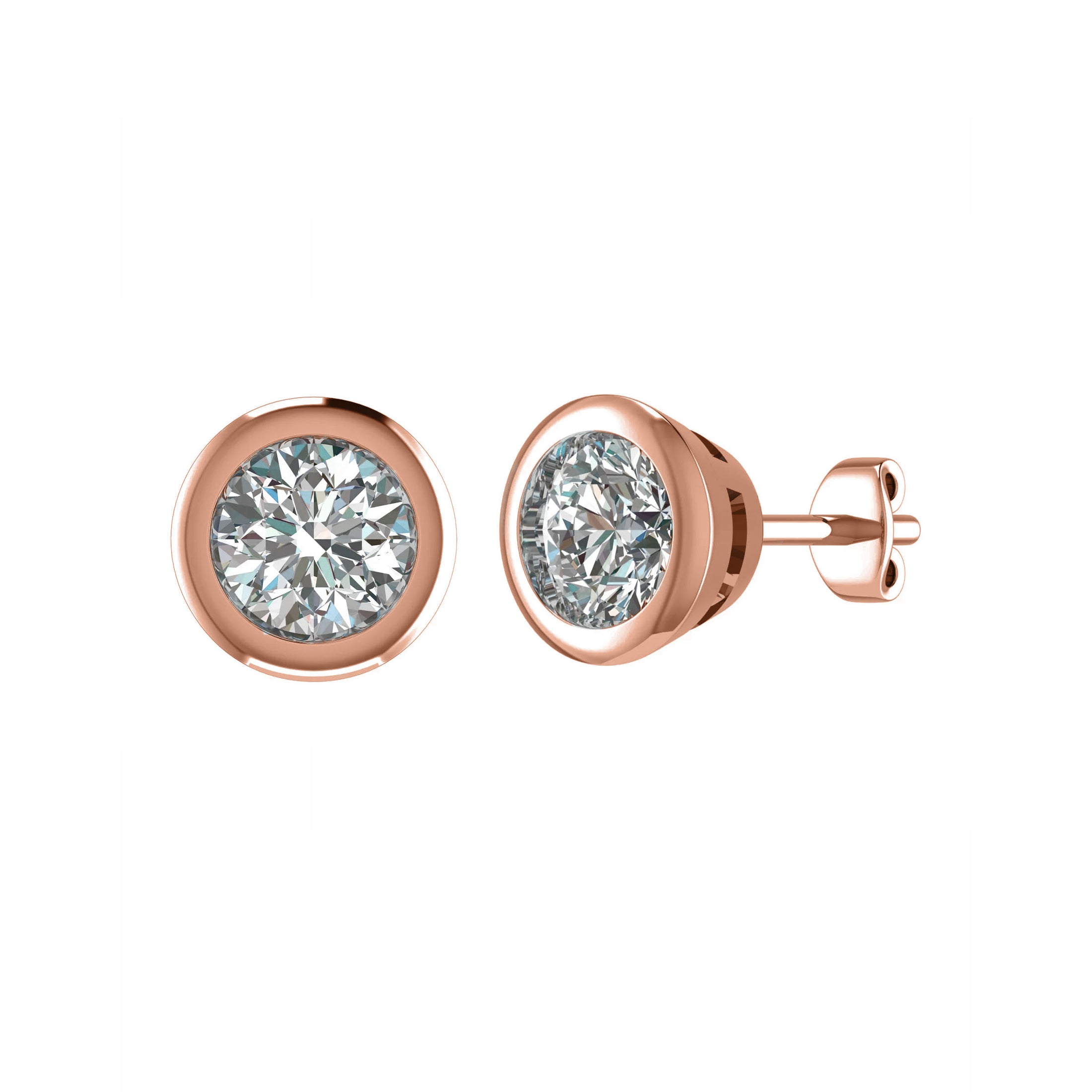 Full Bezel Set Round Studs