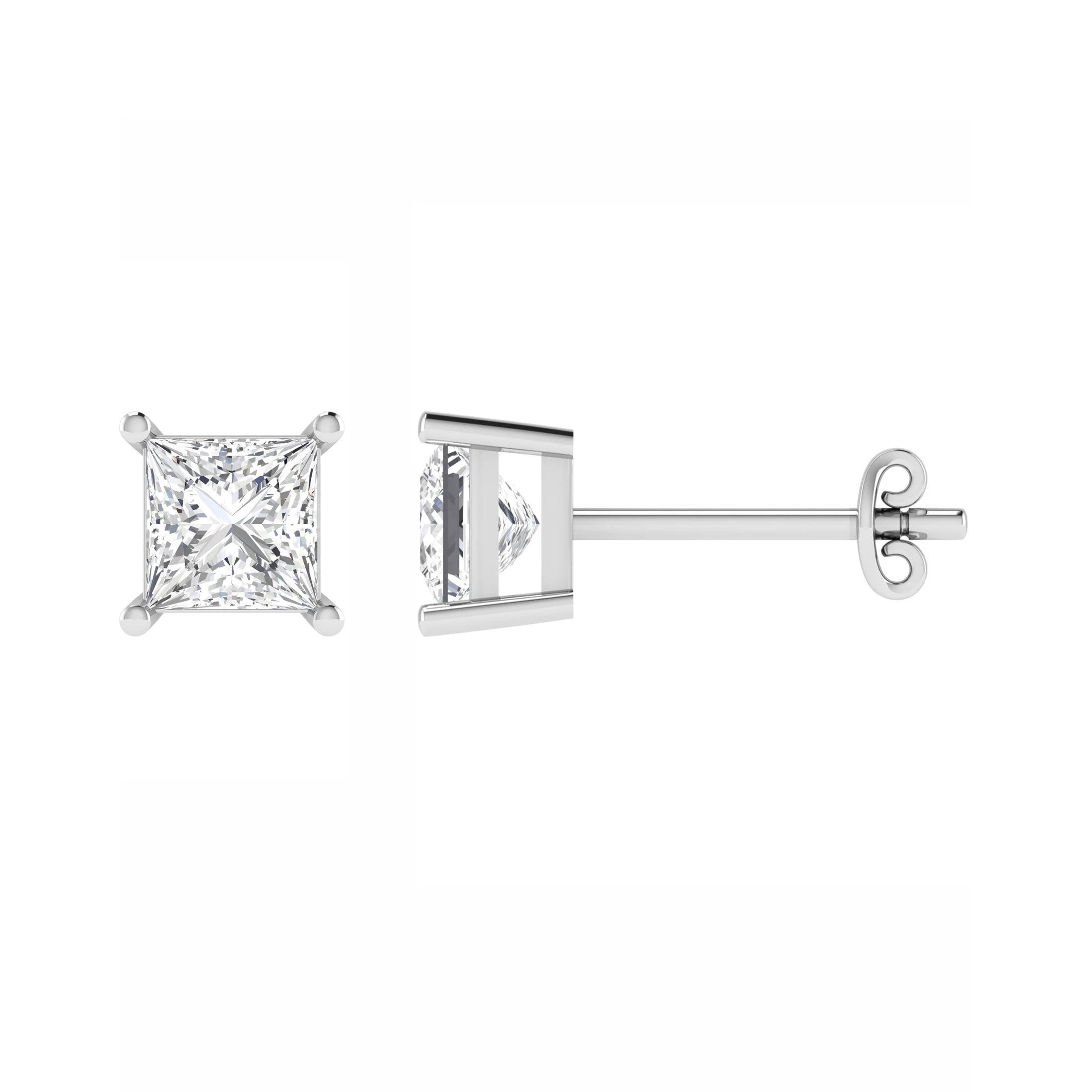 Princess Cut Double Gallery Studs