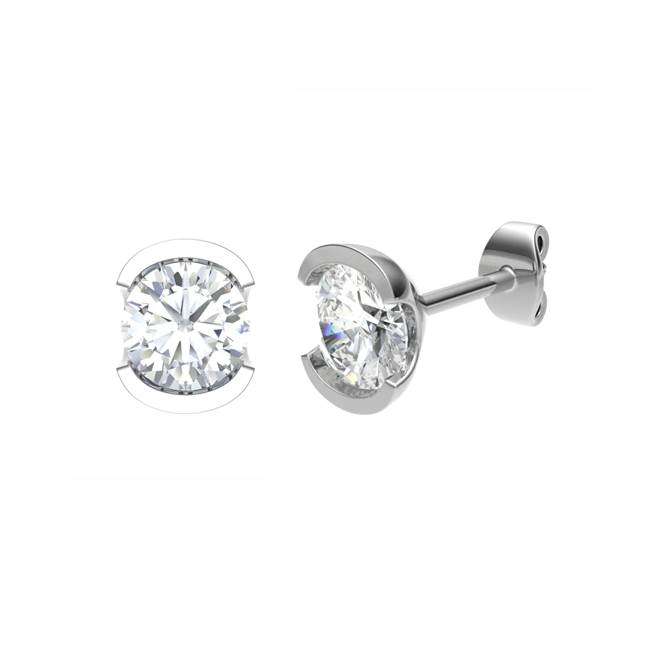 Semi Bezel Set Studs