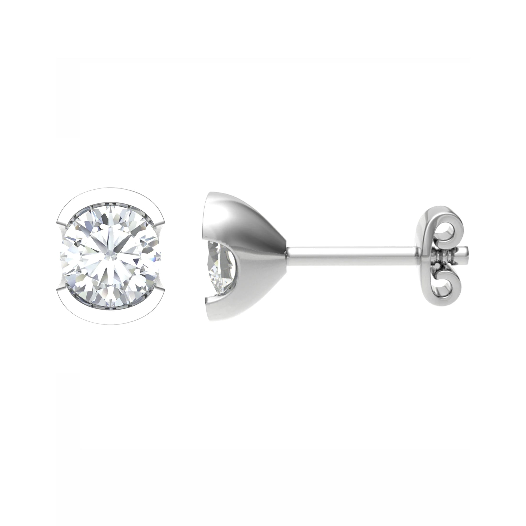 Semi Bezel Set Studs