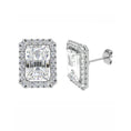 Load image into Gallery viewer, Emerald Cut Halo Studs