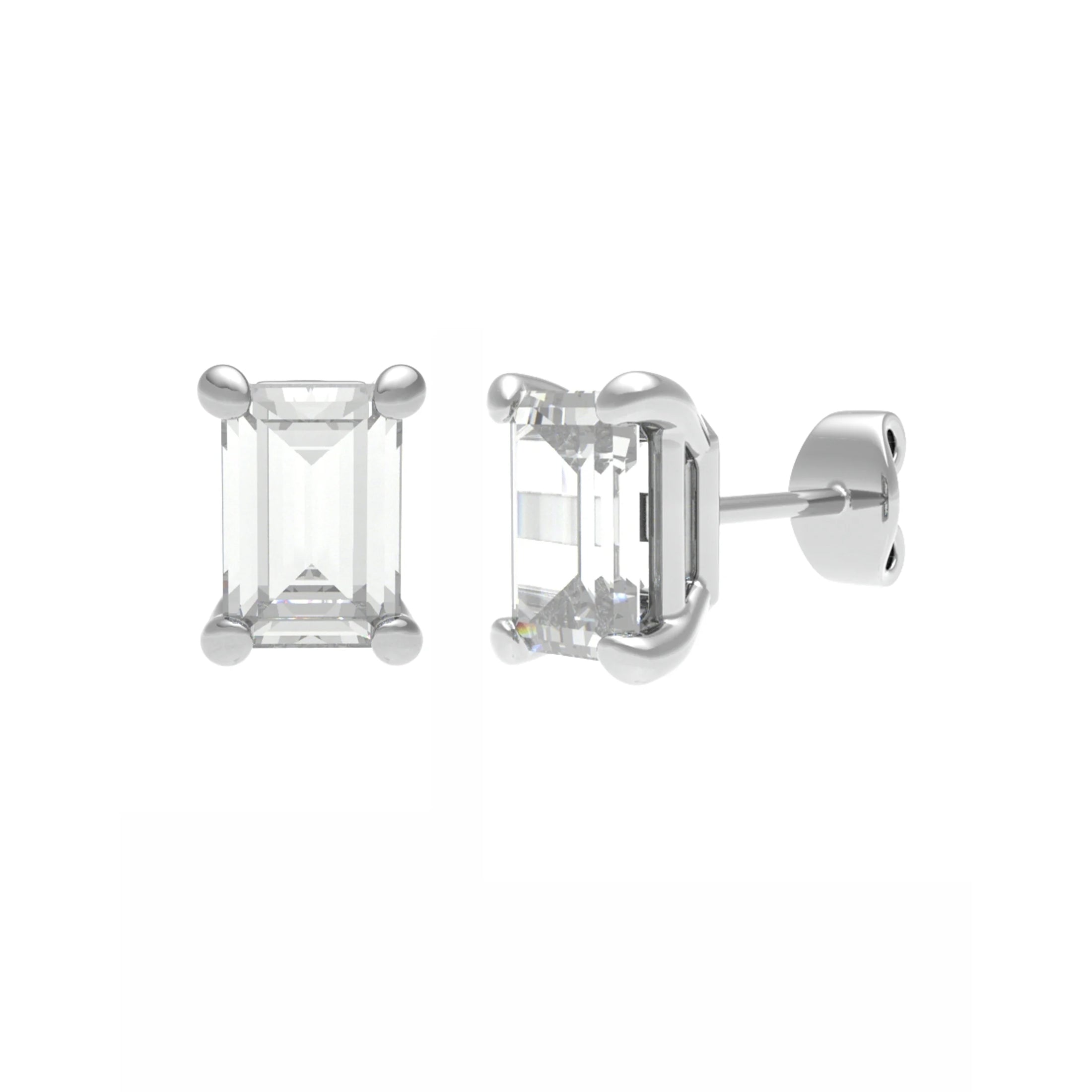 Emerald Cut Classic Studs