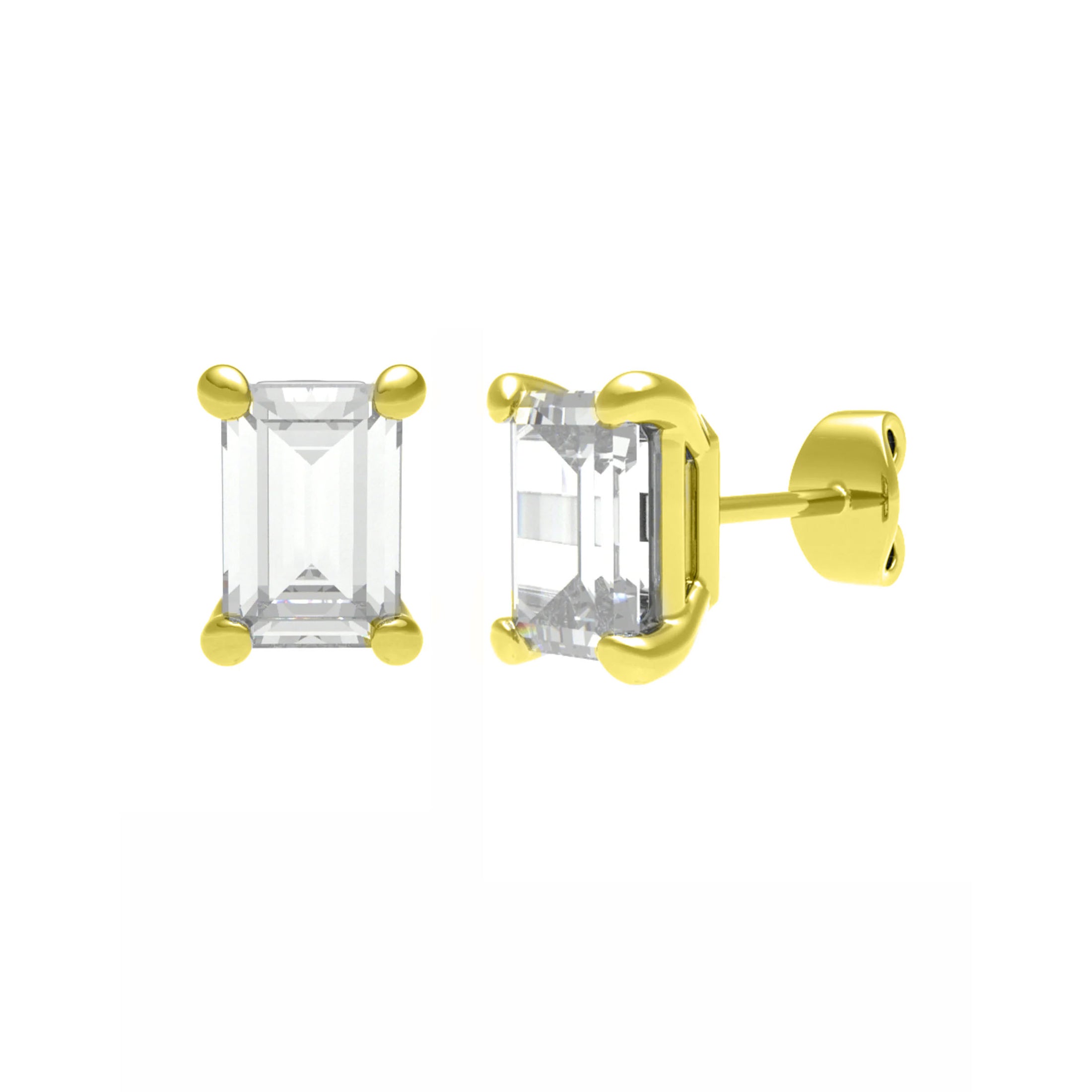 Emerald Cut Classic Studs