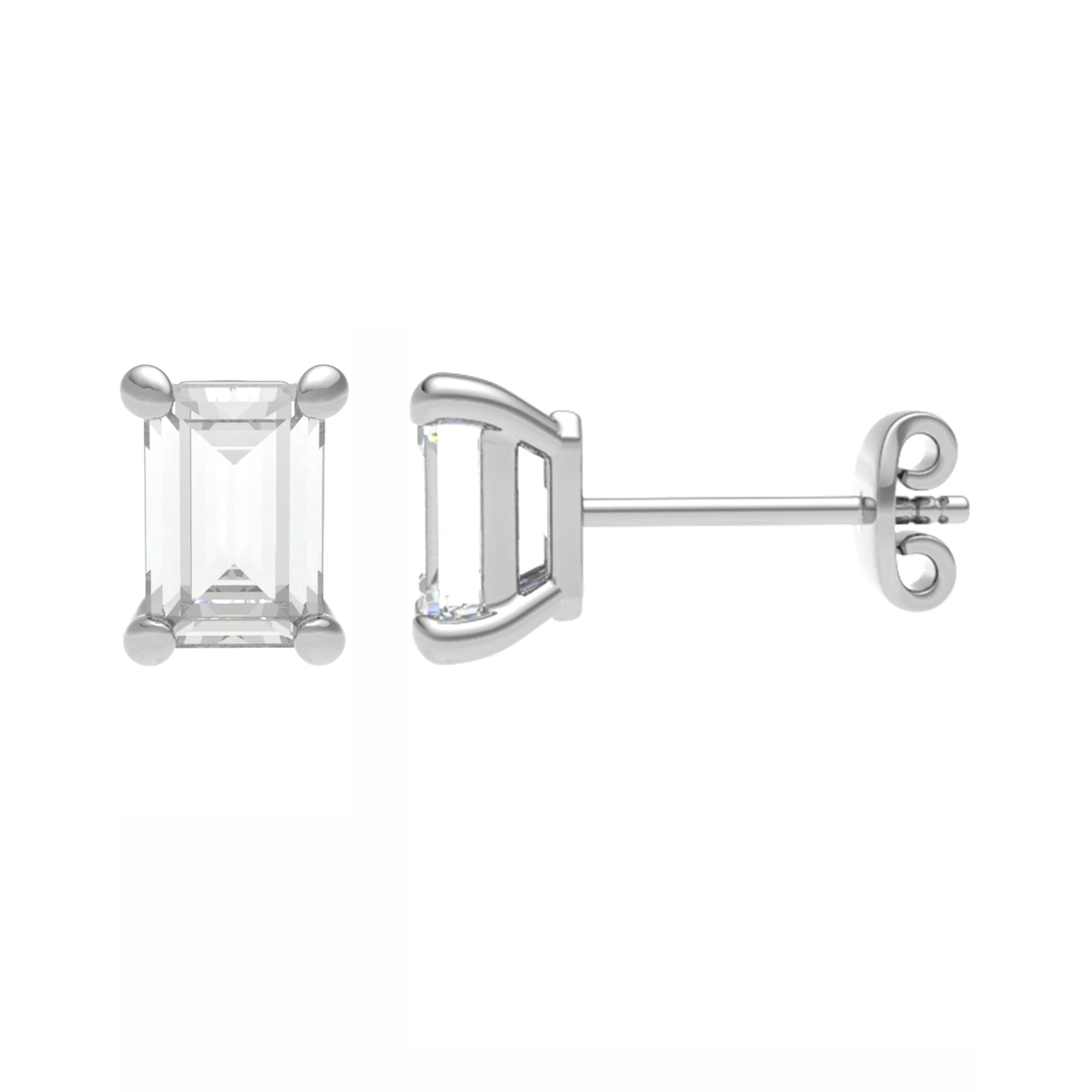 Emerald Cut Classic Studs