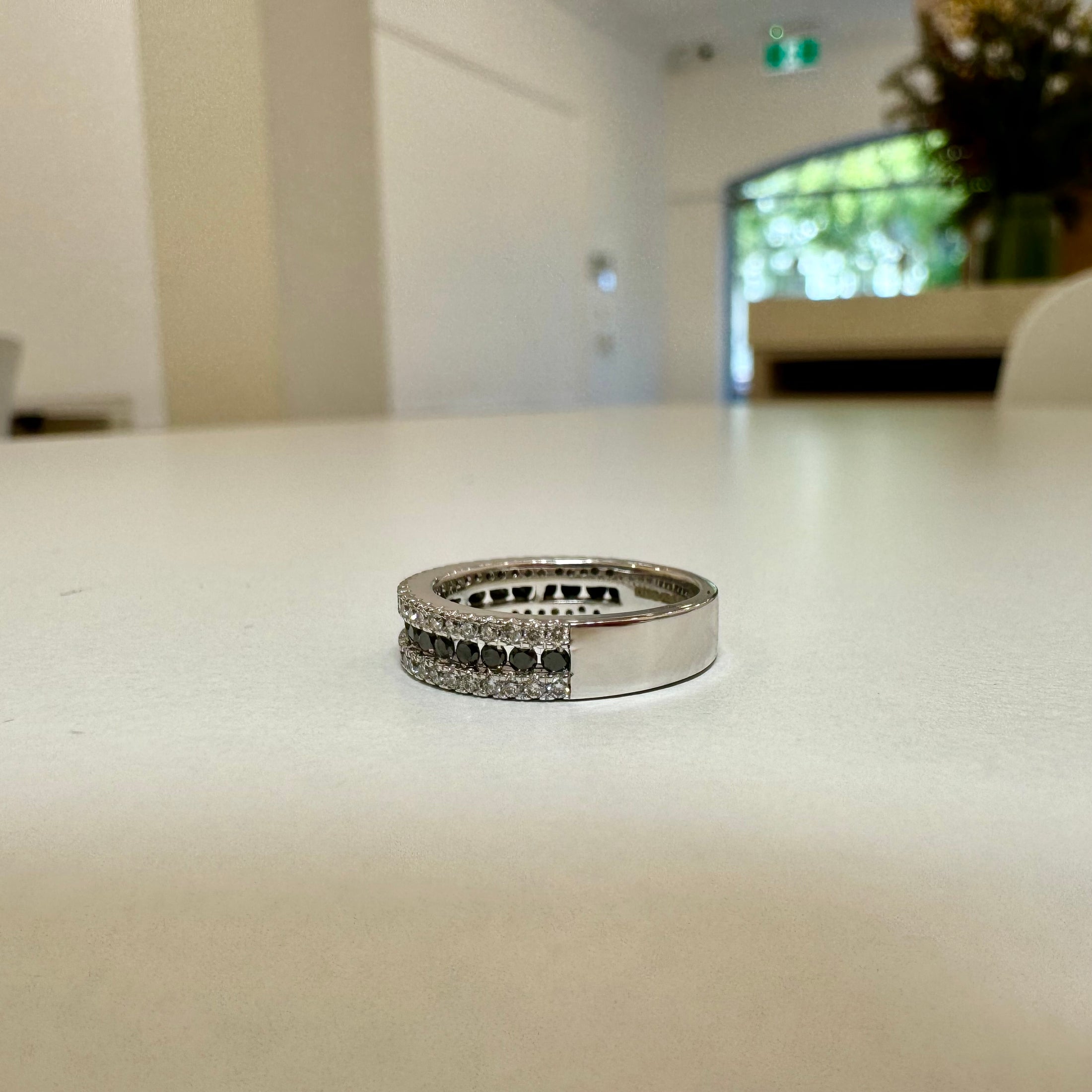 Triple row diamond eternity