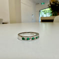 Load image into Gallery viewer, Diamond and emerald channel set