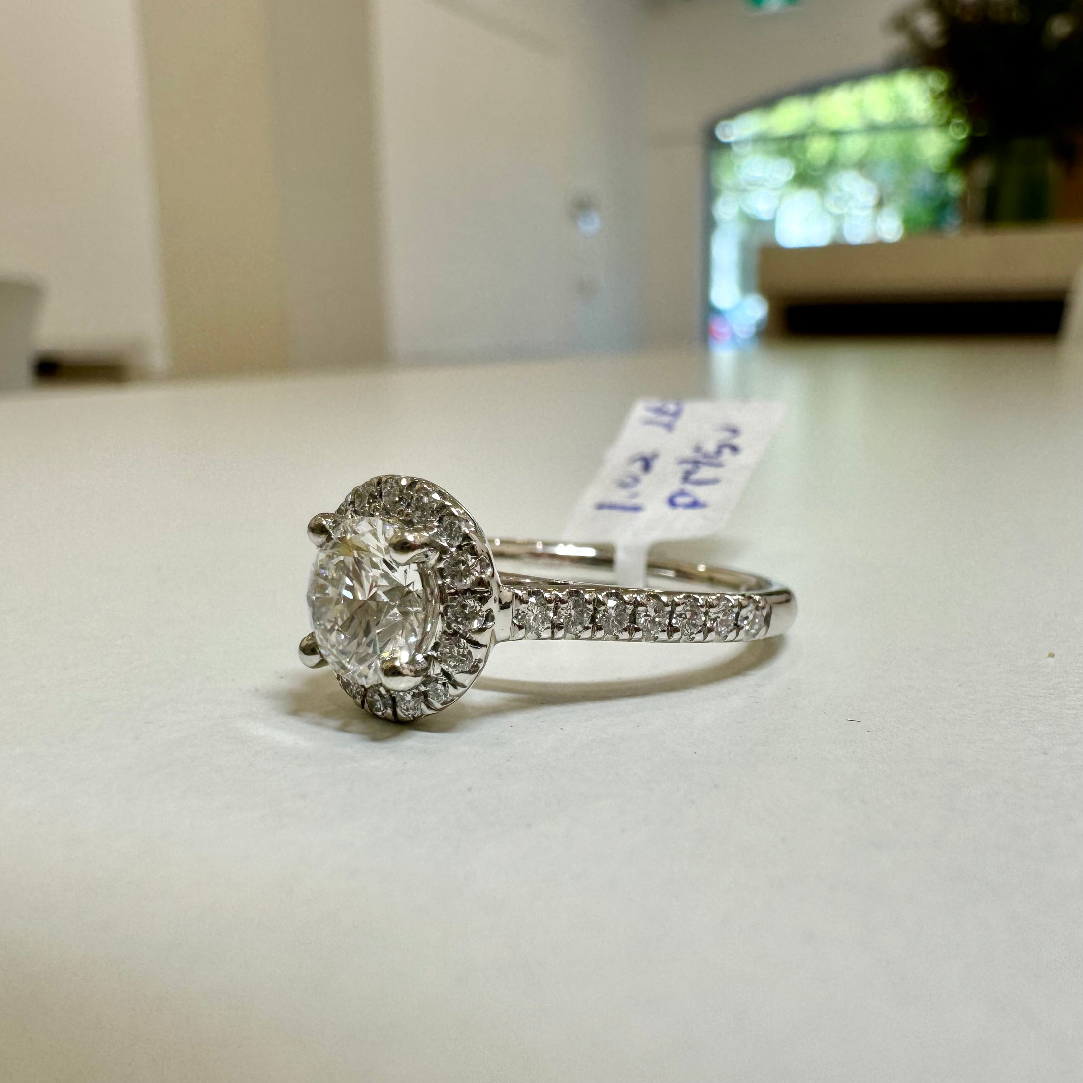 1.02ct. Platinum halo ring