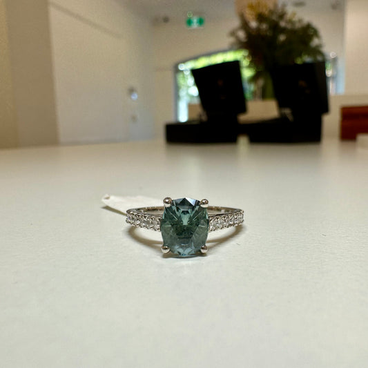 1.65ct. Unheated Montana sapphire ring