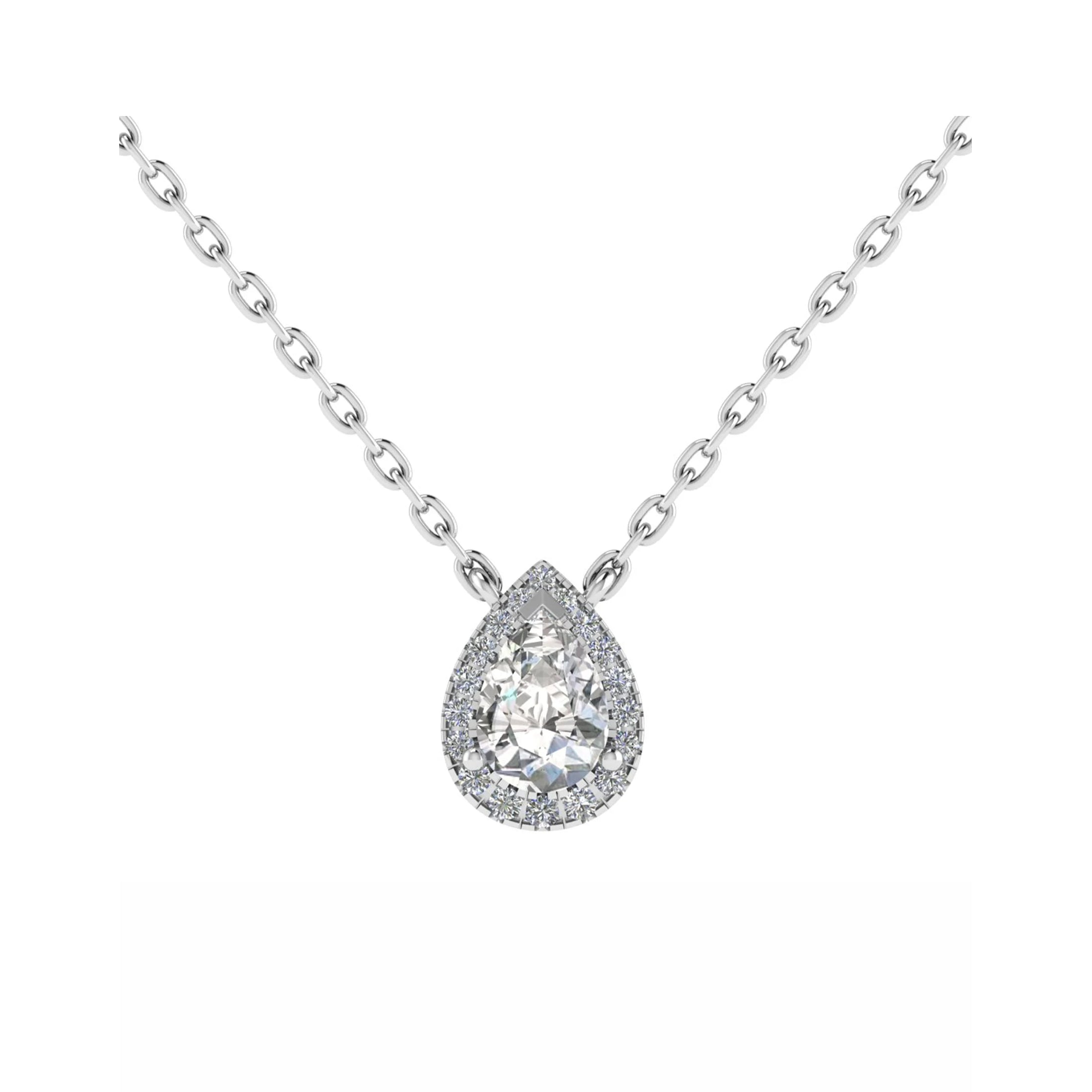 Pear Shaped Halo Pendant