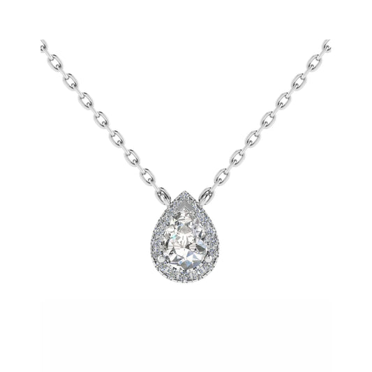 Pear Shaped Halo Pendant