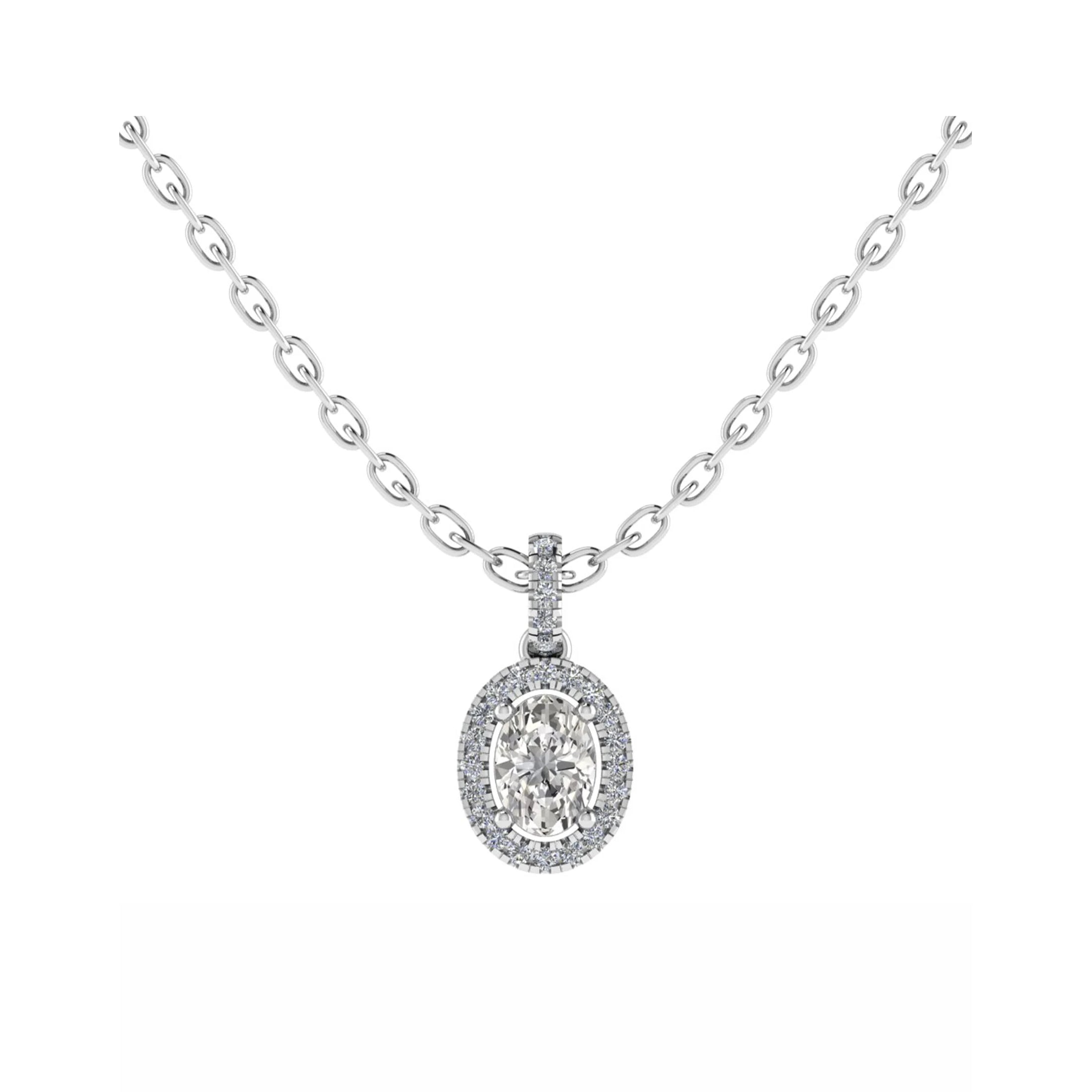 Oval Halo Pendant