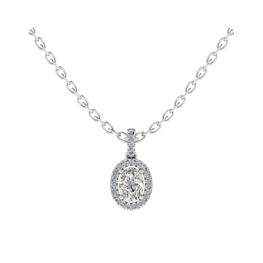 Oval Halo Pendant