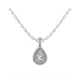 Load image into Gallery viewer, Pear Shaped Double Halo Pendant