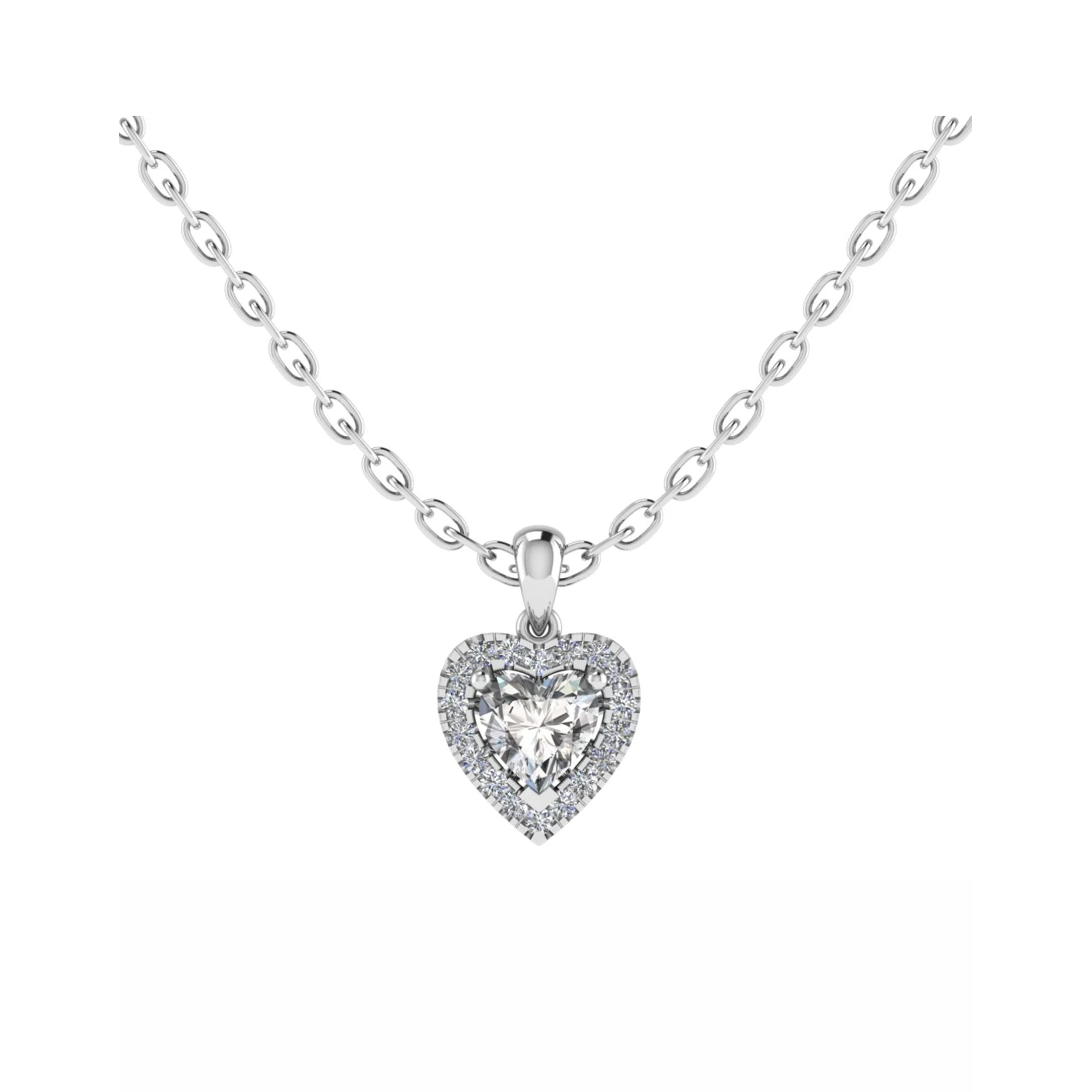 Heart Shaped Single Halo Pendant