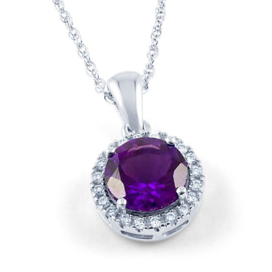 Amethyst Halo Pendant