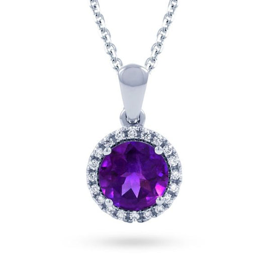 Amethyst Halo Pendant
