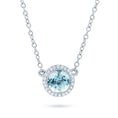 Load image into Gallery viewer, Aquamarine Halo Pendant