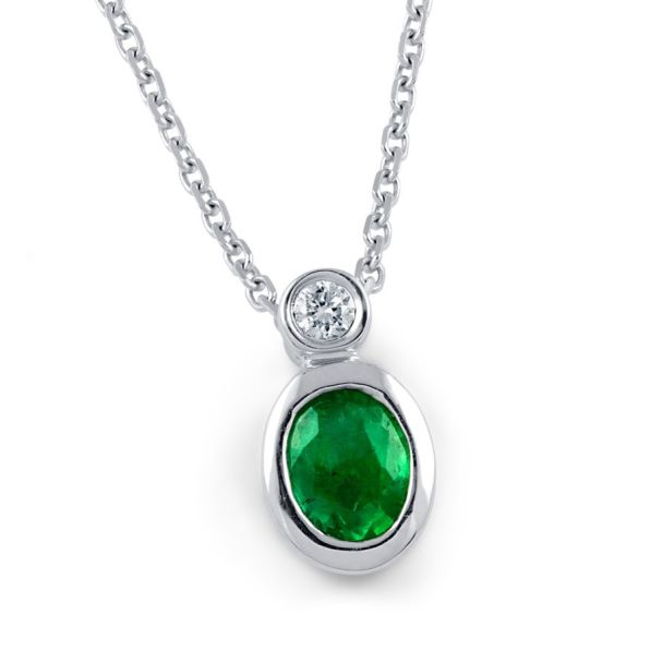 Bezel Set Emerald Pendant