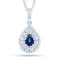 Load image into Gallery viewer, Sapphire Double Halo Pendant