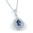 Load image into Gallery viewer, Sapphire Double Halo Pendant
