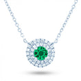 Load image into Gallery viewer, Emerald Double Halo Pendant