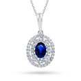Load image into Gallery viewer, Oval Sapphire Double Halo Pendant