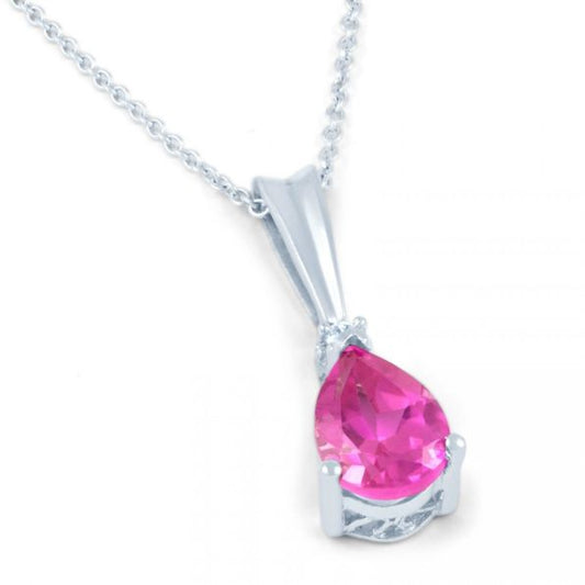 Pear Pink Sapphire Pendant