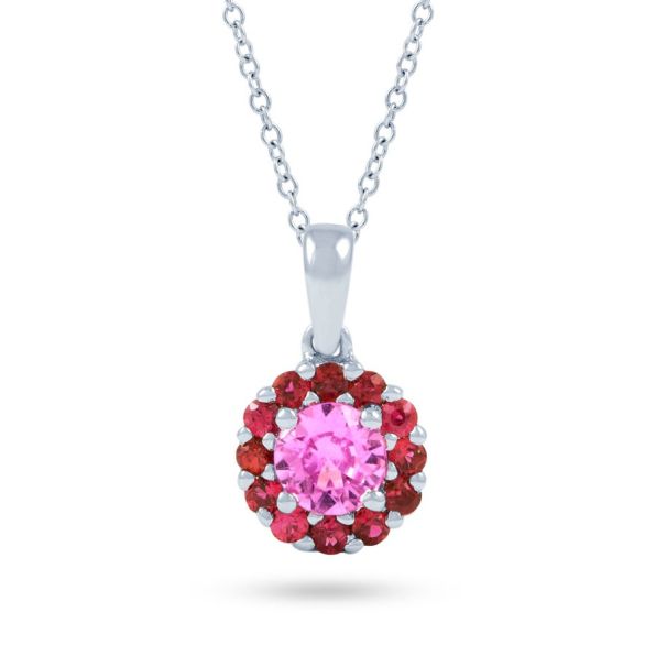 Pink Sapphire and Ruby Pendant