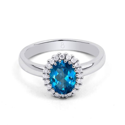 Topaz Oval Halo