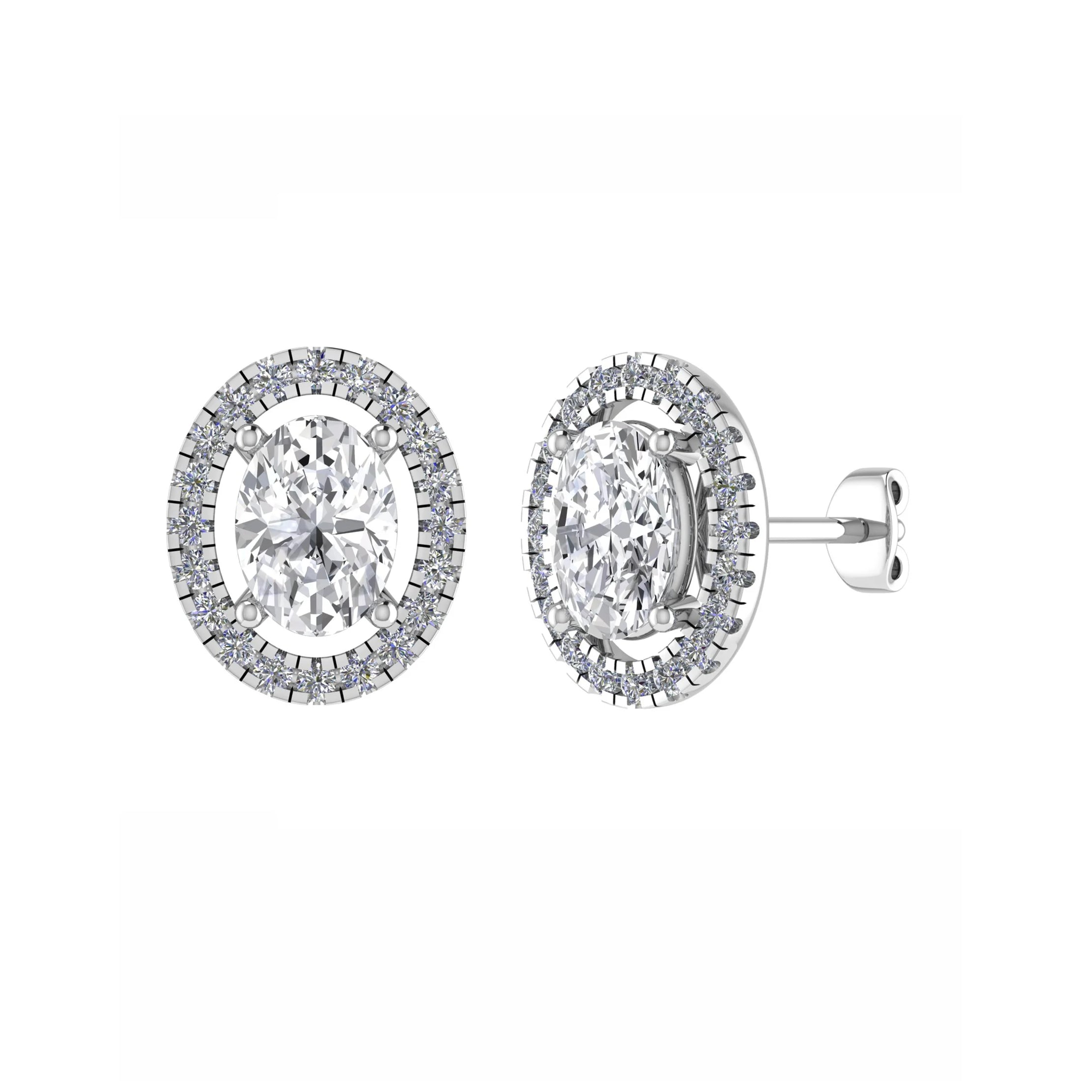 Oval Halo Studs