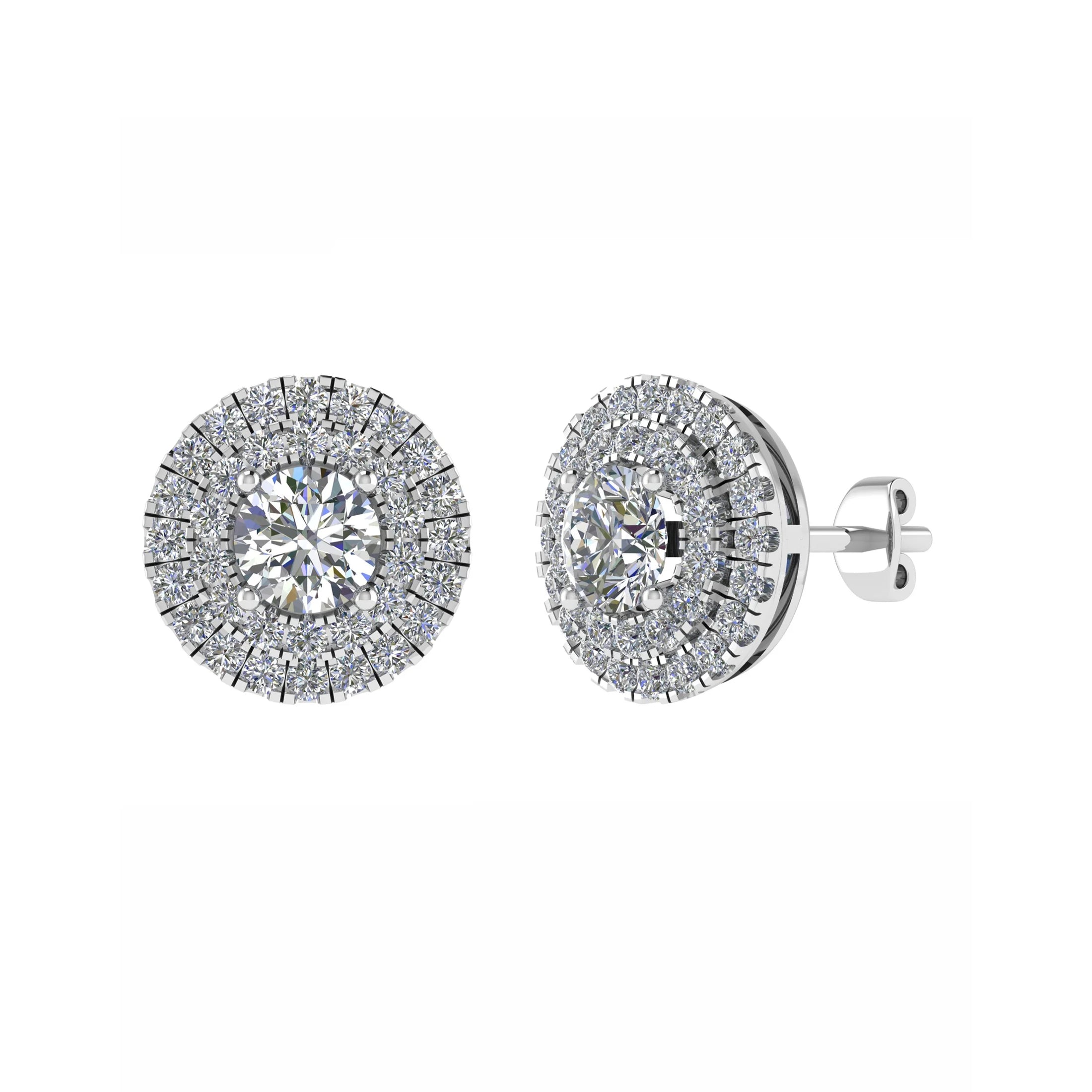 Round Double Halo Studs