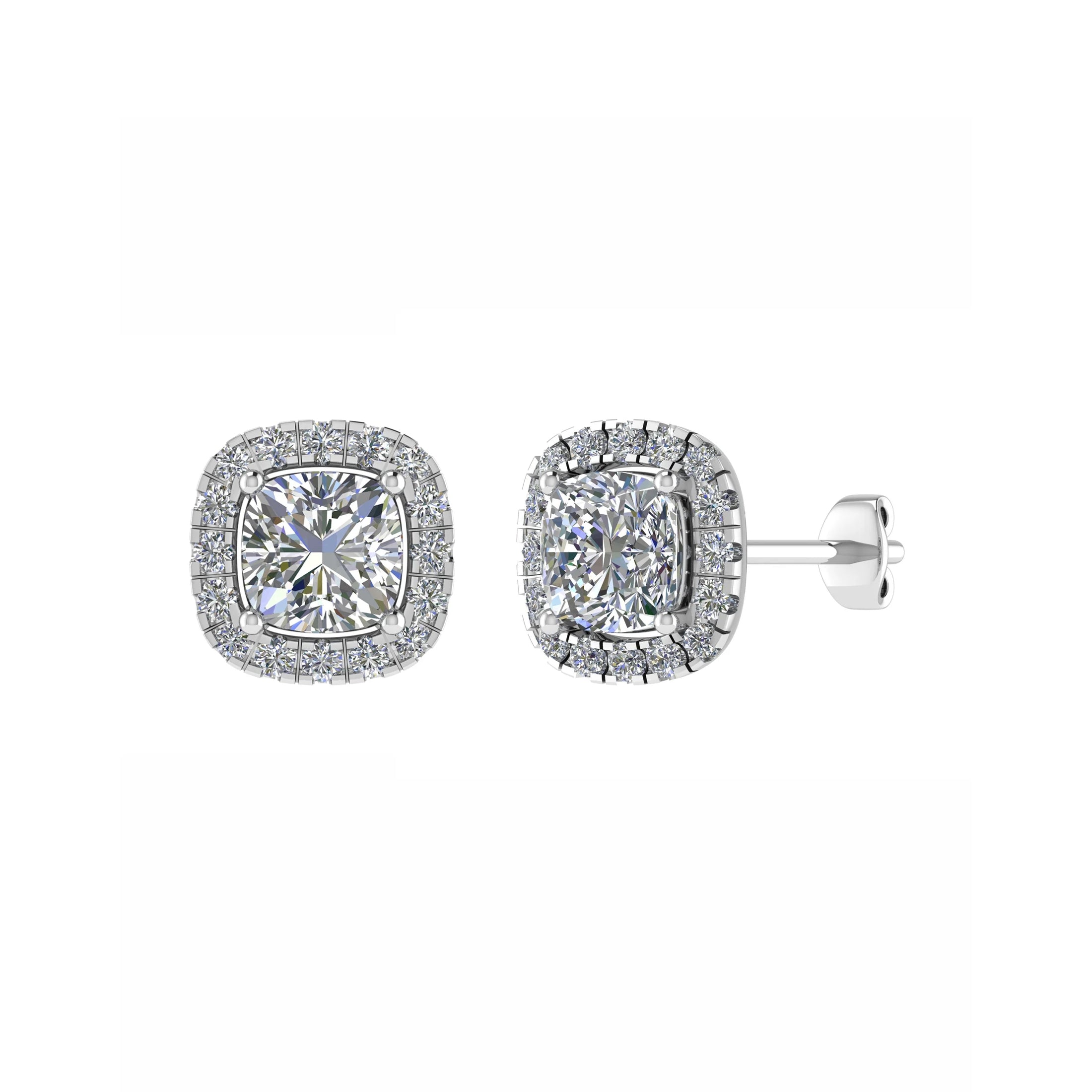 Cushion V Halo Studs