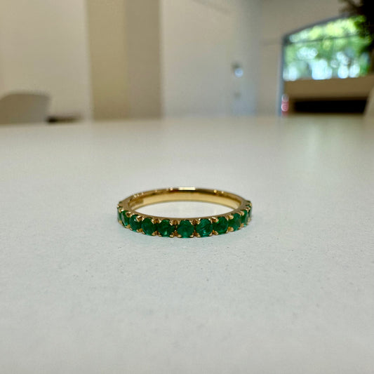 Round emerald half eternity