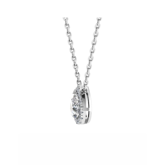 Pear Shaped Halo Pendant