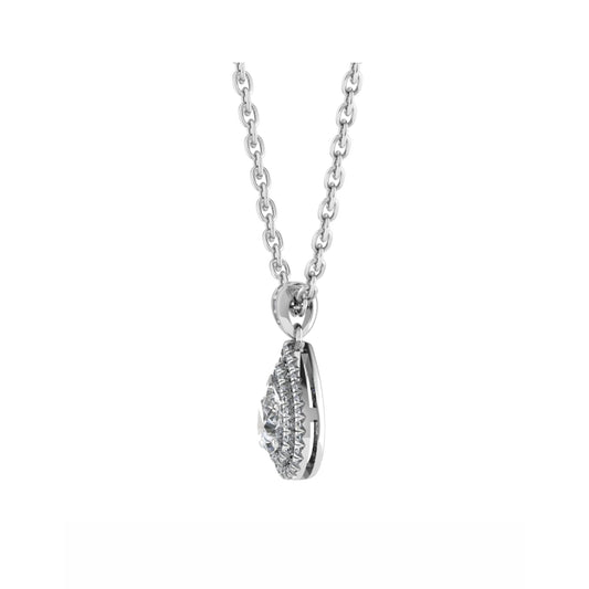 Pear Shaped Double Halo Pendant