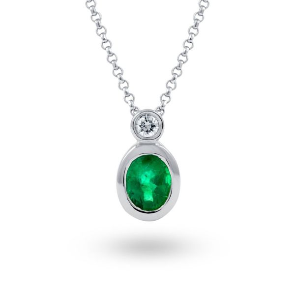 Bezel Set Emerald Pendant