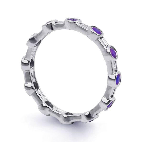 Round Tanzanite Baguette Eternity