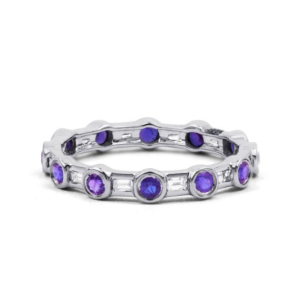 Round Tanzanite Baguette Eternity